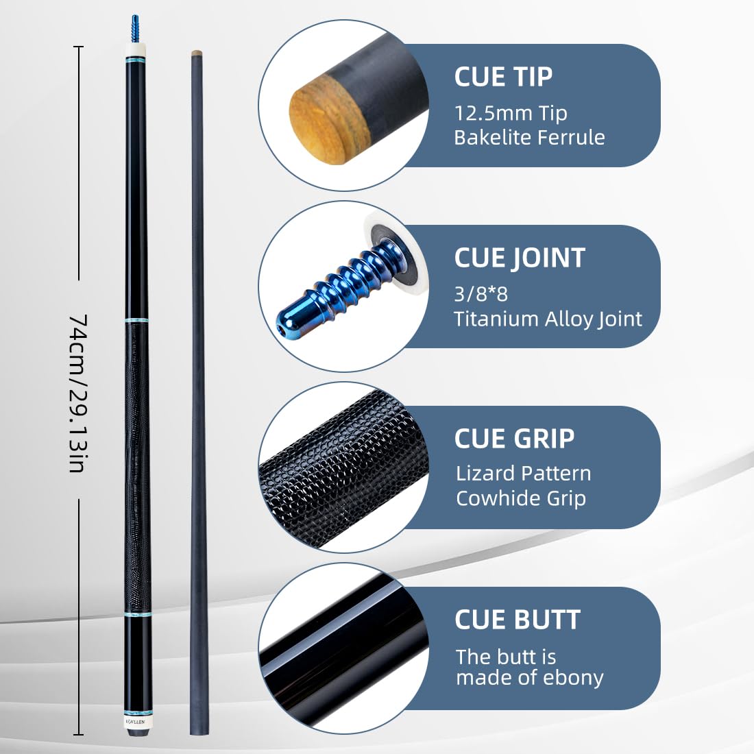 Amazon.com : KONLLEN Carbon Fiber Pool Cue Stick 58-inch